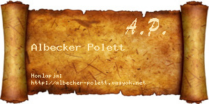 Albecker Polett névjegykártya